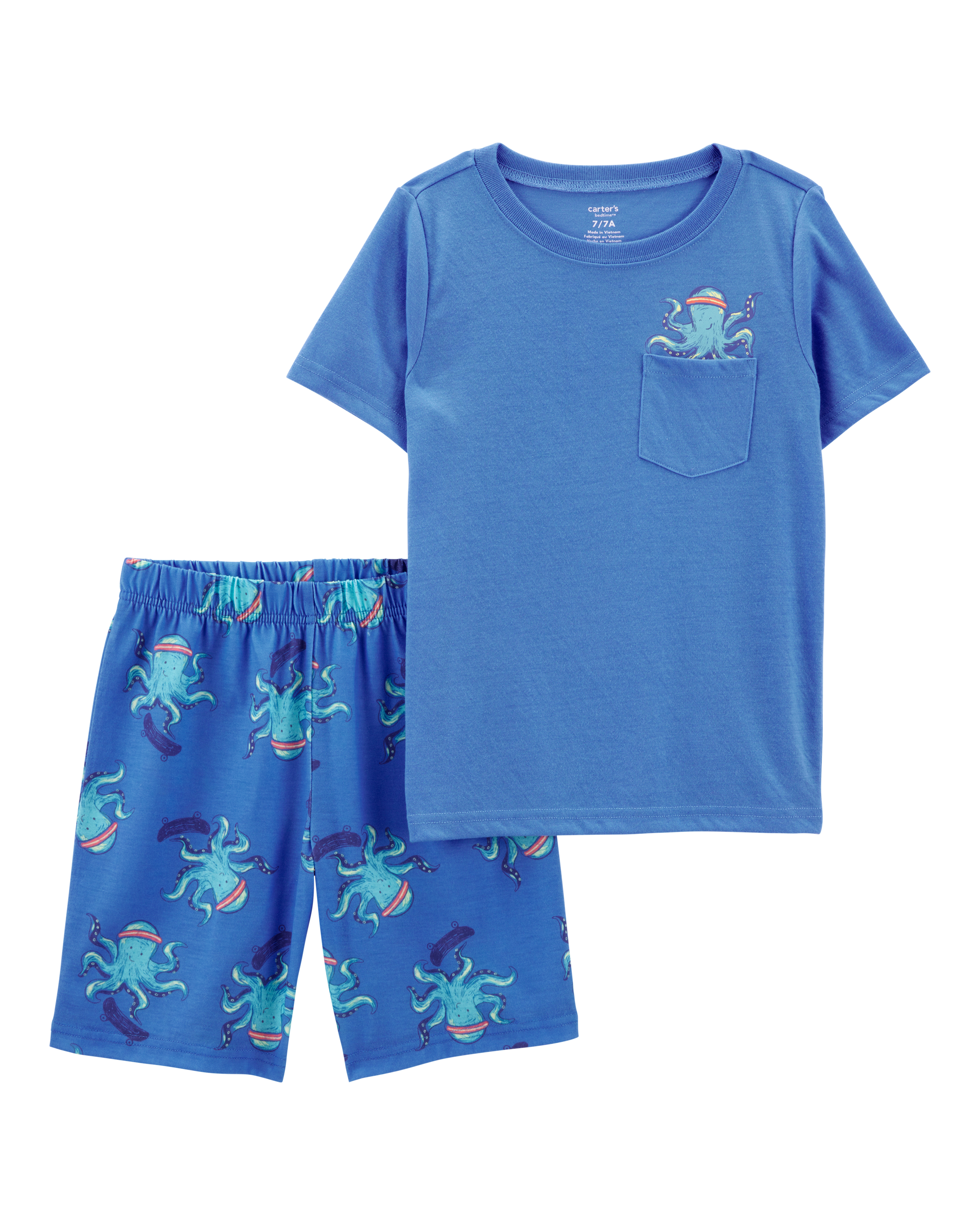 Boys 2-Piece Octopus Print Loose Fit Pajamas