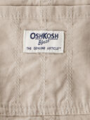 Khaki - Toddler Lightweight Floral-Lined Canvas Overalls - Khaki, Selected
