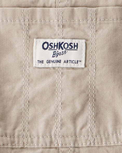 Product image 3 of Toddler Lightweight Floral-Lined Canvas Overalls - Khaki