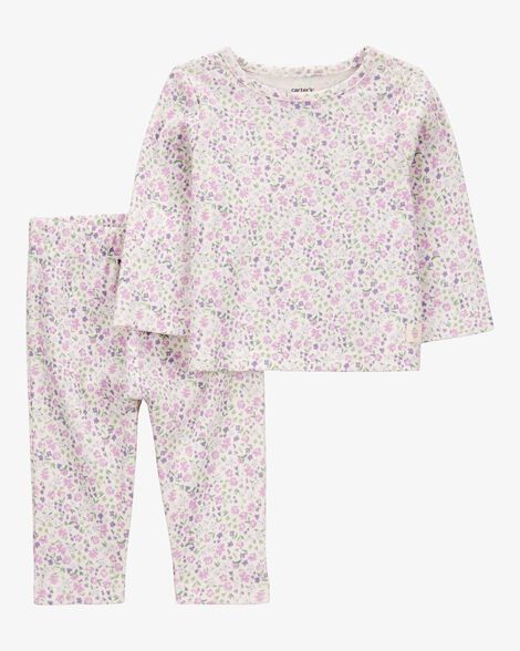 Product image 1 of Baby 2-Piece Floral Long-Sleeve Tee & Pant Set