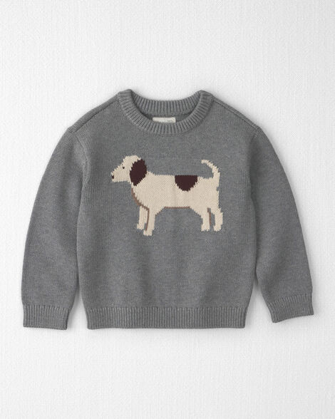 Toddler Organic Cotton Dog Sweater Knit Pullover