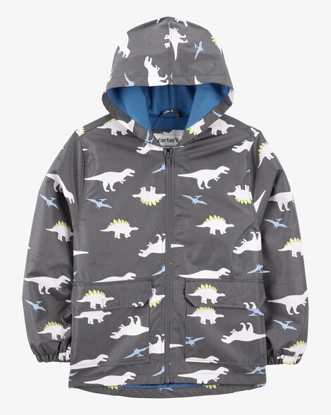  Product image 1 of Kid Dinosaur Color Changing Rain Jacket - Grey