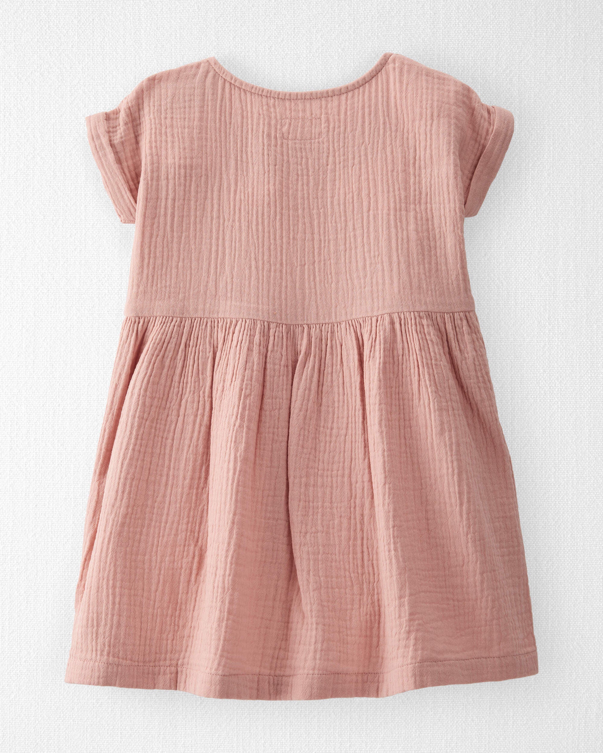 Toddler Organic Cotton Gauze Dress in Pink - Little Planet | Carter's