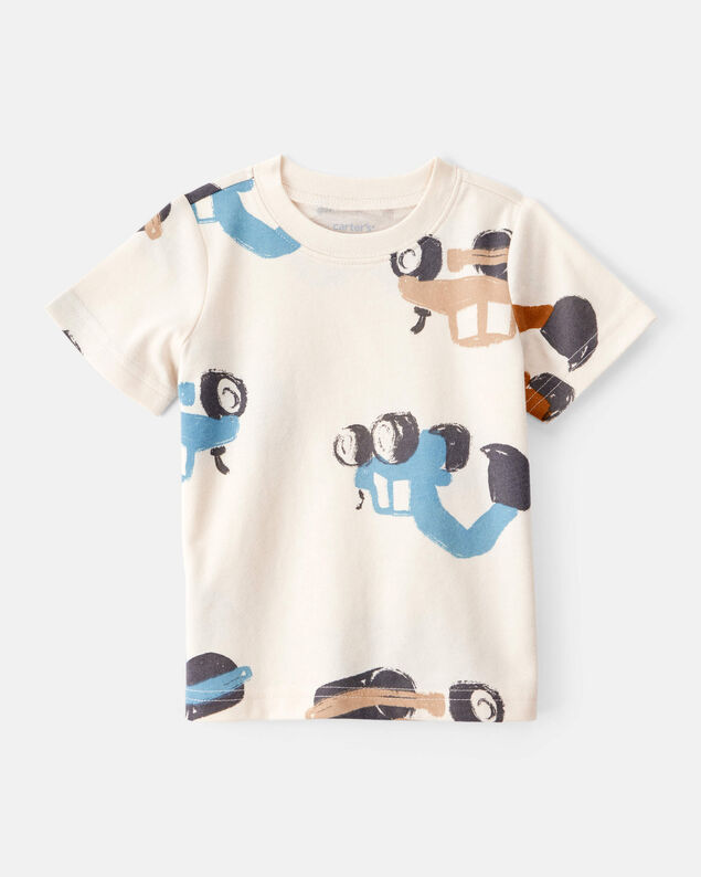 Product image 1 of Baby Boy Construction Print Short-Sleeve Tee - Cream