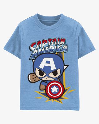 Product image 1 of Toddler Marvel™ Captain America Short-Sleeve Graphic Tee - Blue