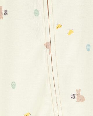 Product image 2 of Baby Bunny 2-Way Zip Cotton Sleep & Play Pajamas - Cream