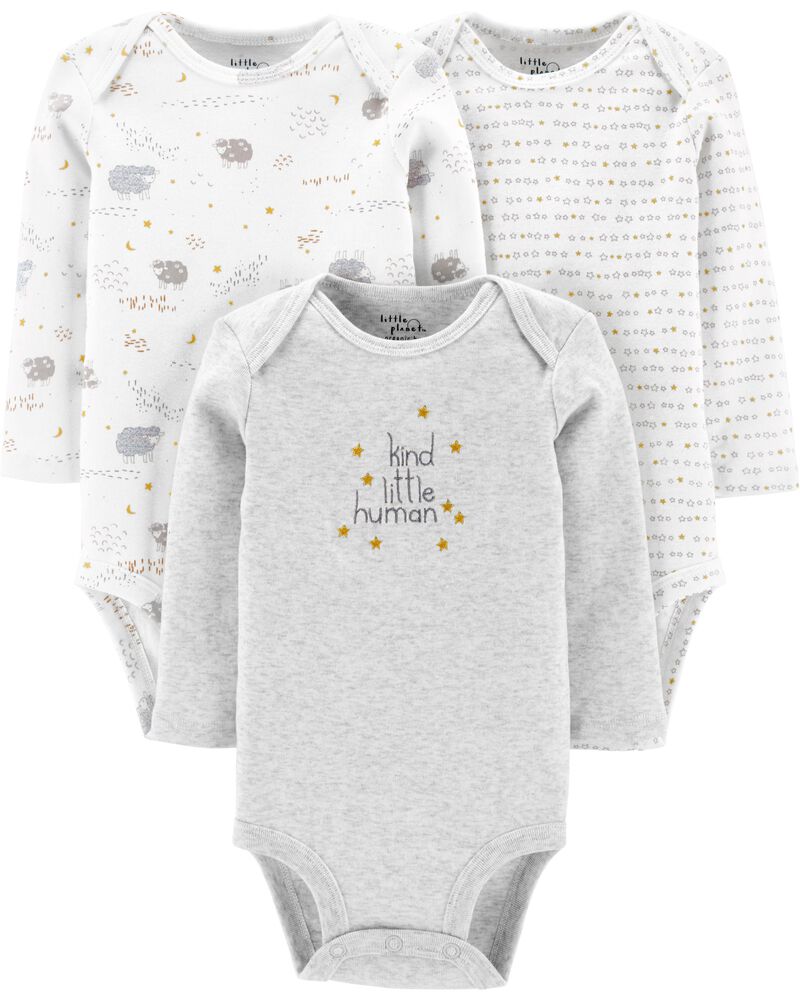 3 Pack Certified Organic Original Bodysuits Carters Com