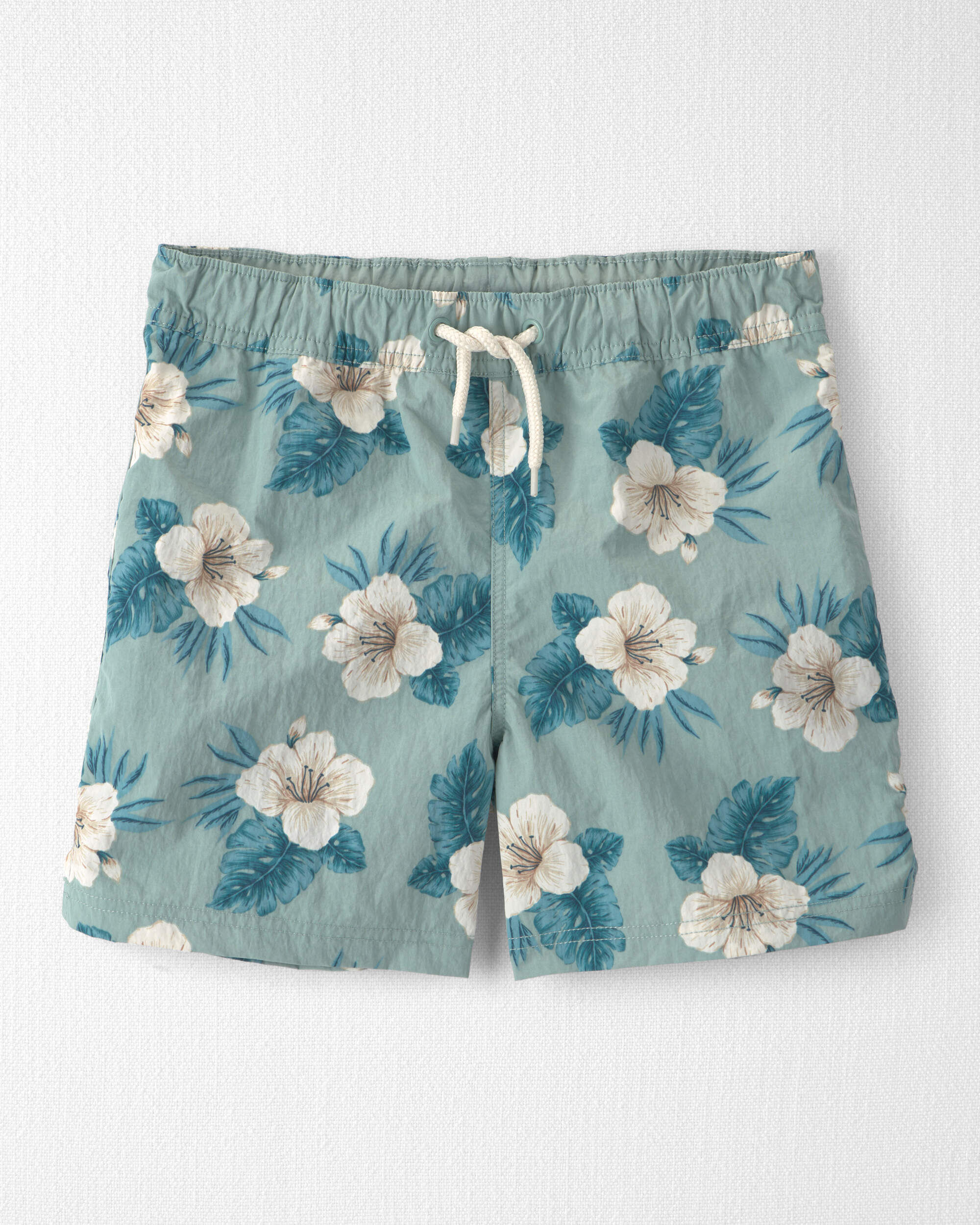 Little Planet Boys Recycled Swim Trunks in Blue Hibiscus 4 Blue Hibiscus 22$