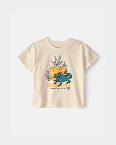 Baby Boy 'Sharp Dude' Iguana Graphic Tee - Cream