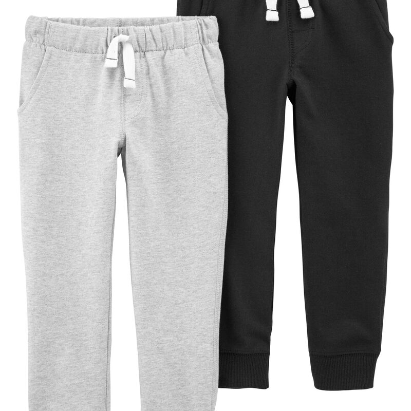Grey/Black Toddler Basic 2Pack Jogger Pants