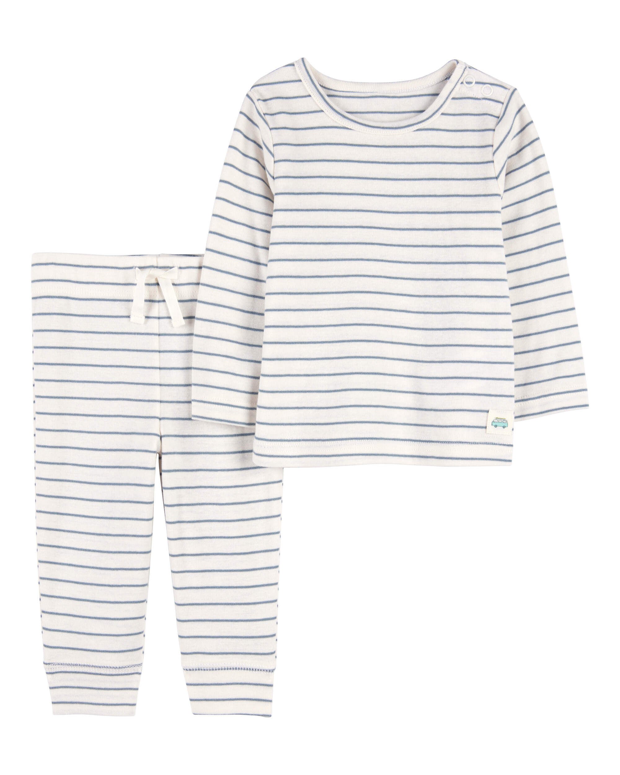 Baby 2-Piece Striped Pant Set - Blue/Ivory