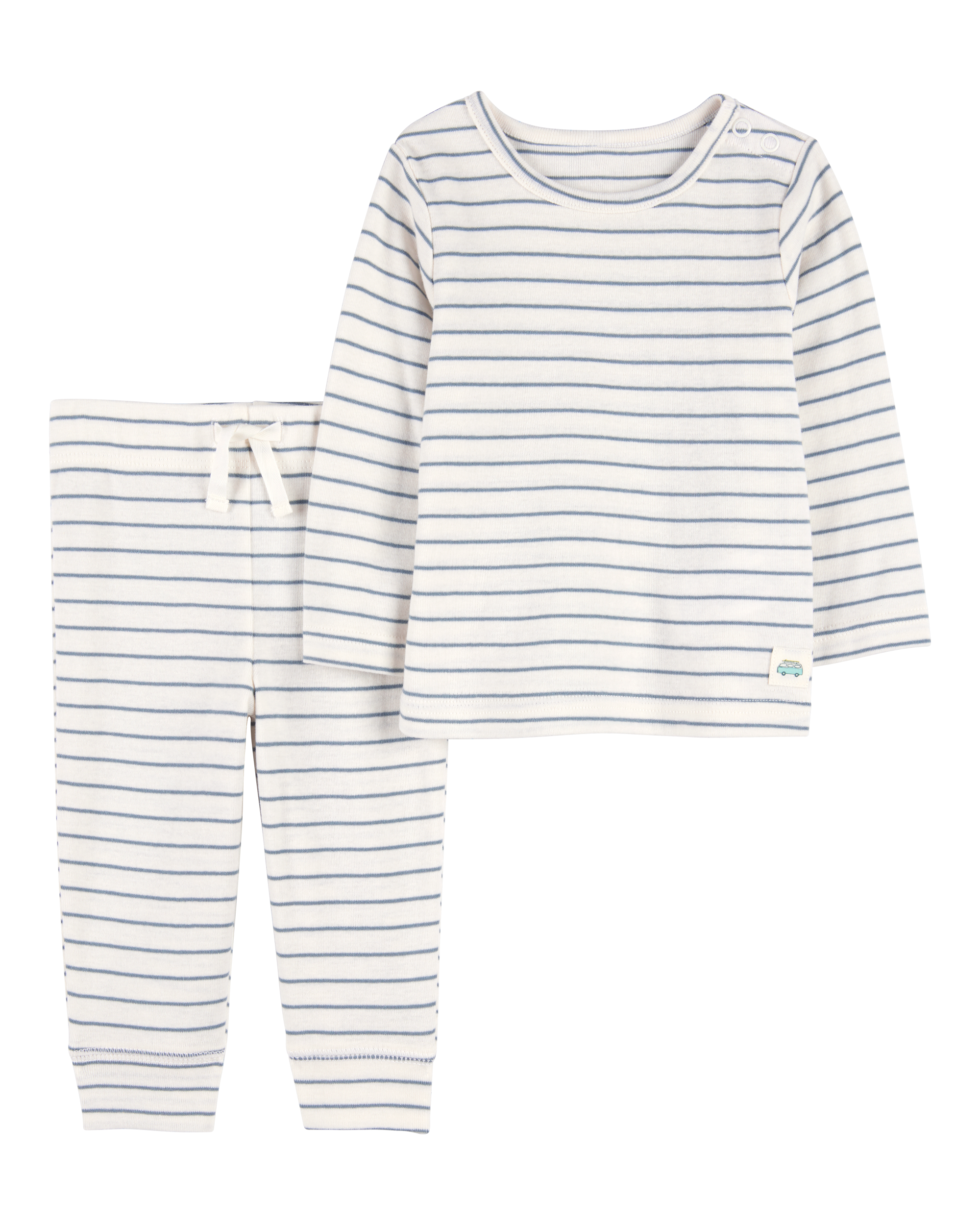 Baby 2-Piece Striped Pant Set - Blue/Ivory