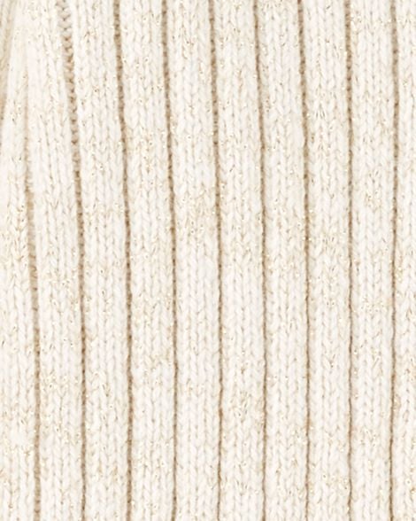  Product image 3 of Baby Ribbed Sweater Knit Button-Front Jumpsuit - Cream