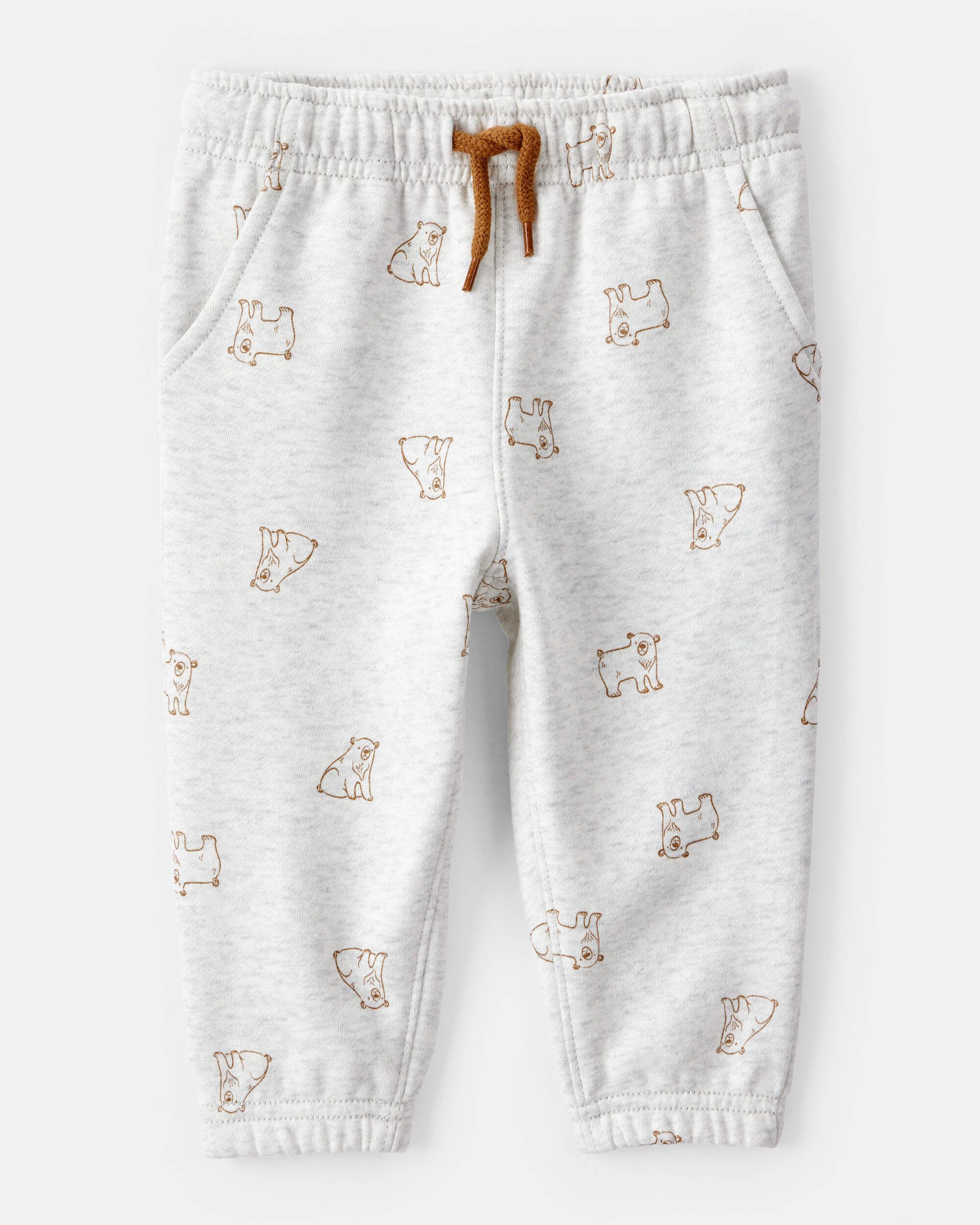Baby Boy Bear Print Long-Sleeve Tee & Pant Set - Brown