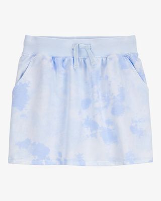 Product image 1 of Kid Drawstring Cloud Dye French Terry Skort - Blue