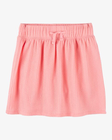 Product image 1 of Kid Ribbed Textured Drawstring Skort - Orange