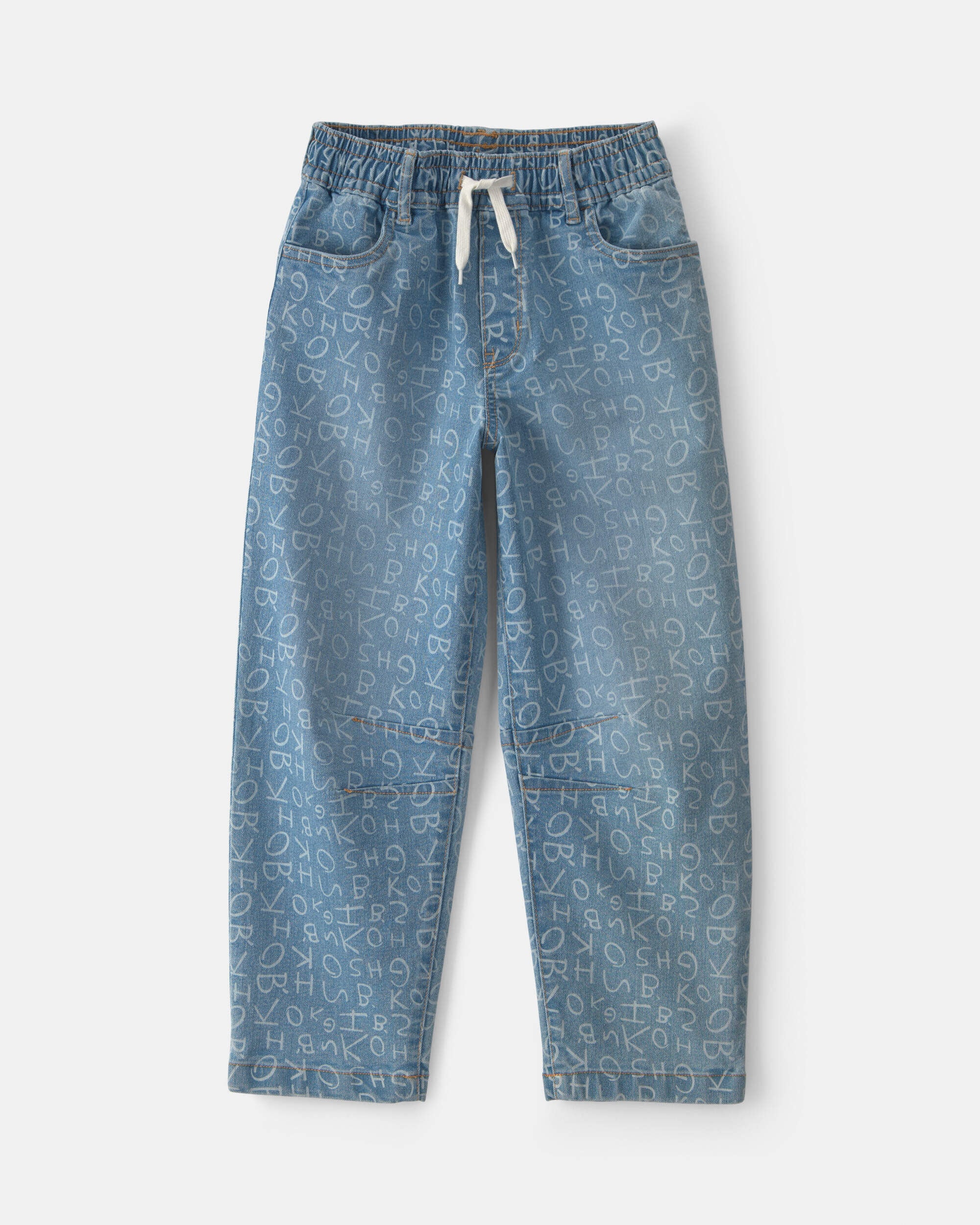 OshKosh B'gosh Girls Alphabet Denim Barrel Jeans - Medium Wash 10 Medium Wash