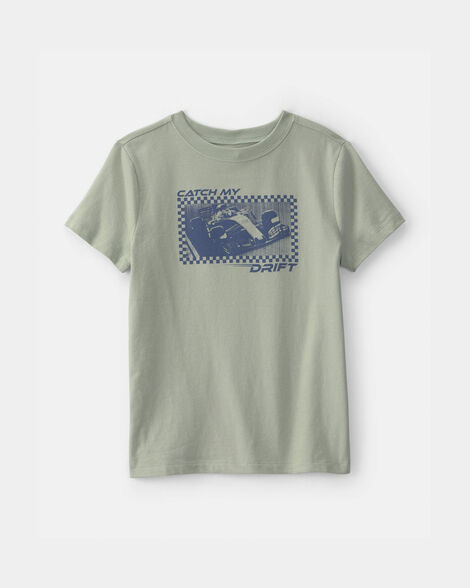 boys 'catch my drift' race car graphic tee - green