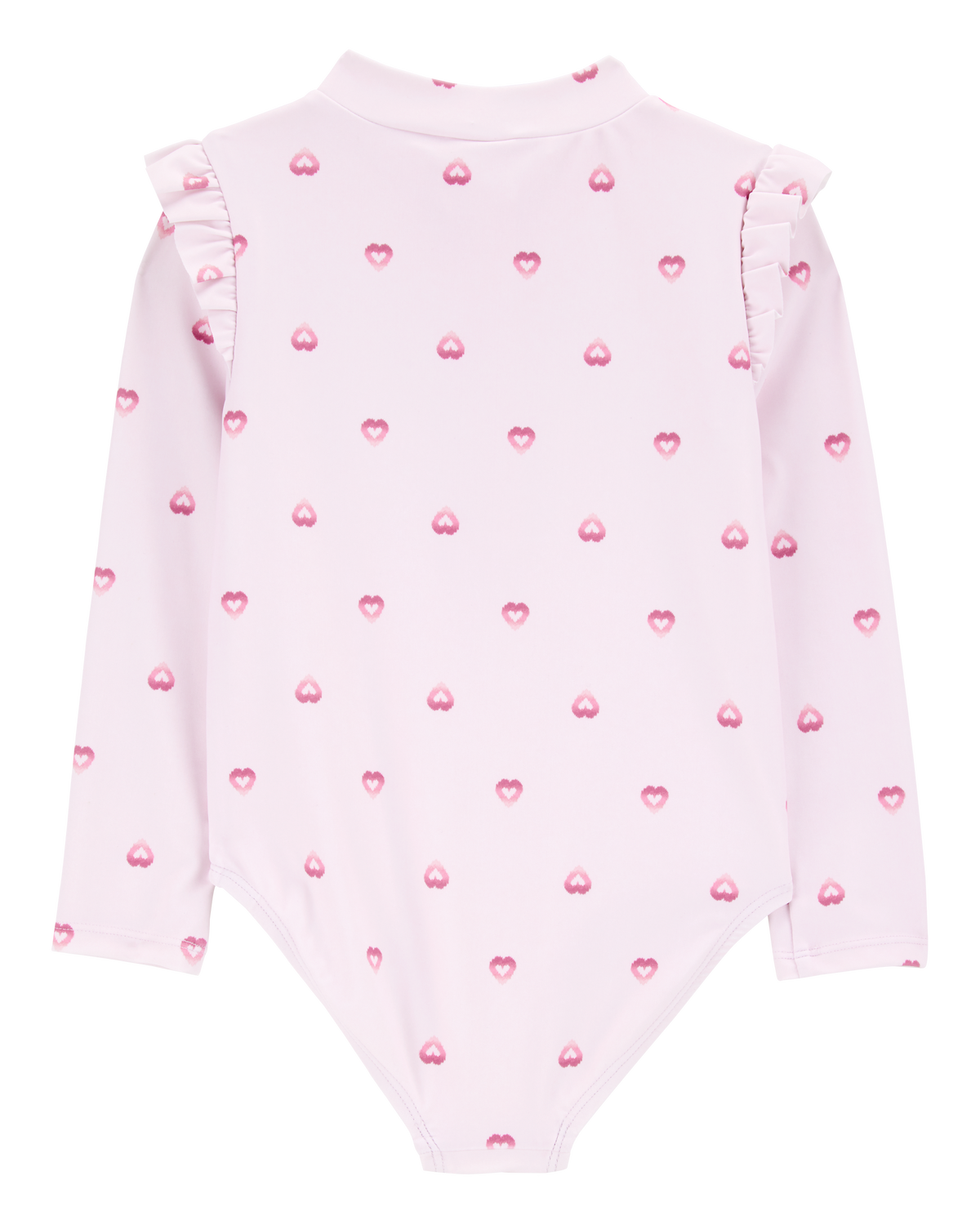 Toddler 1-Piece Heart-Print Long-Sleeve Rashguard Swimsuit