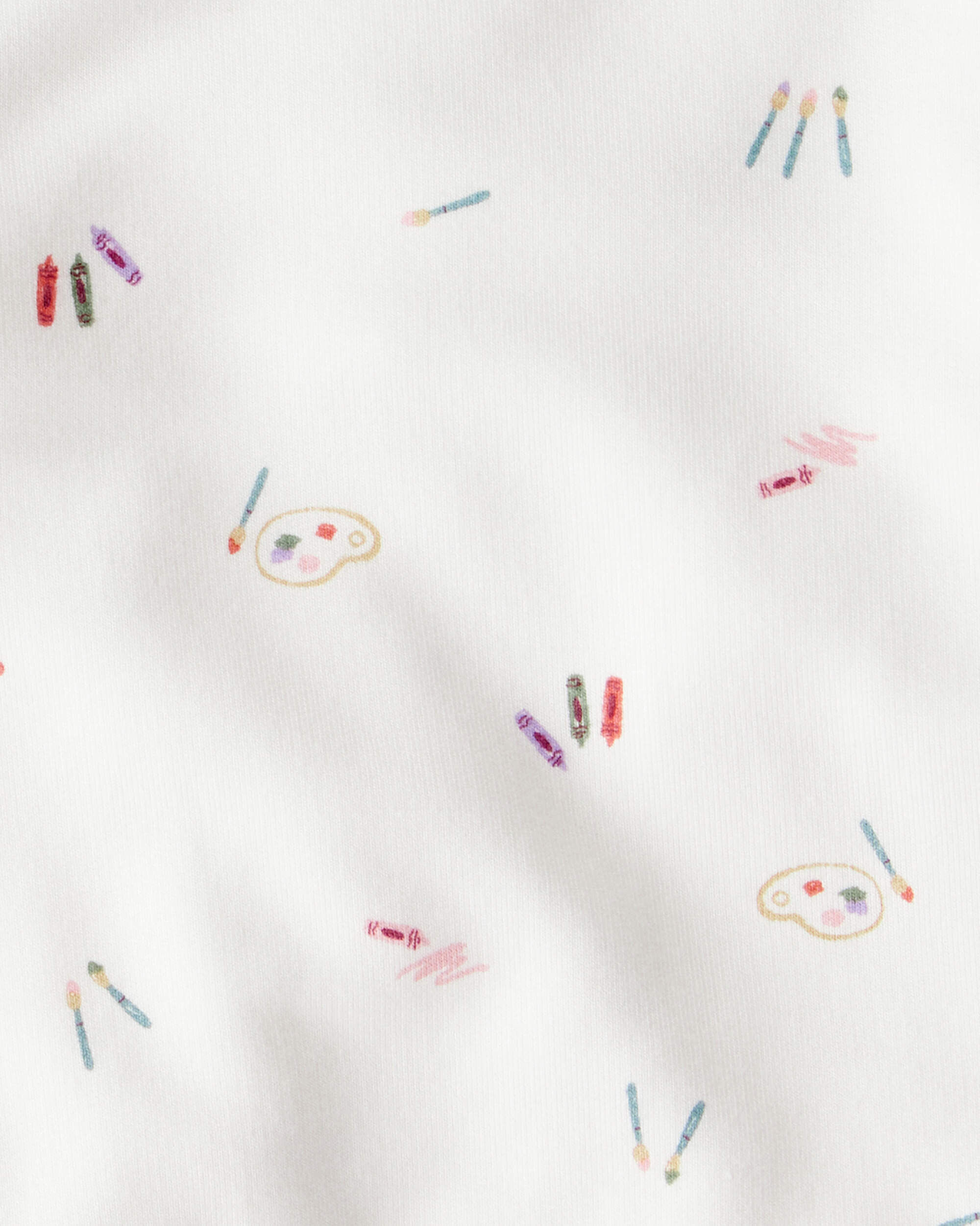 Baby Girl Paint Print PurelySoft Long-Sleeve Tee & Pant Set - Ivory