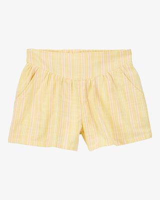 Product image 1 of Kid Striped Linen Look-alike Sun Short - Yellow