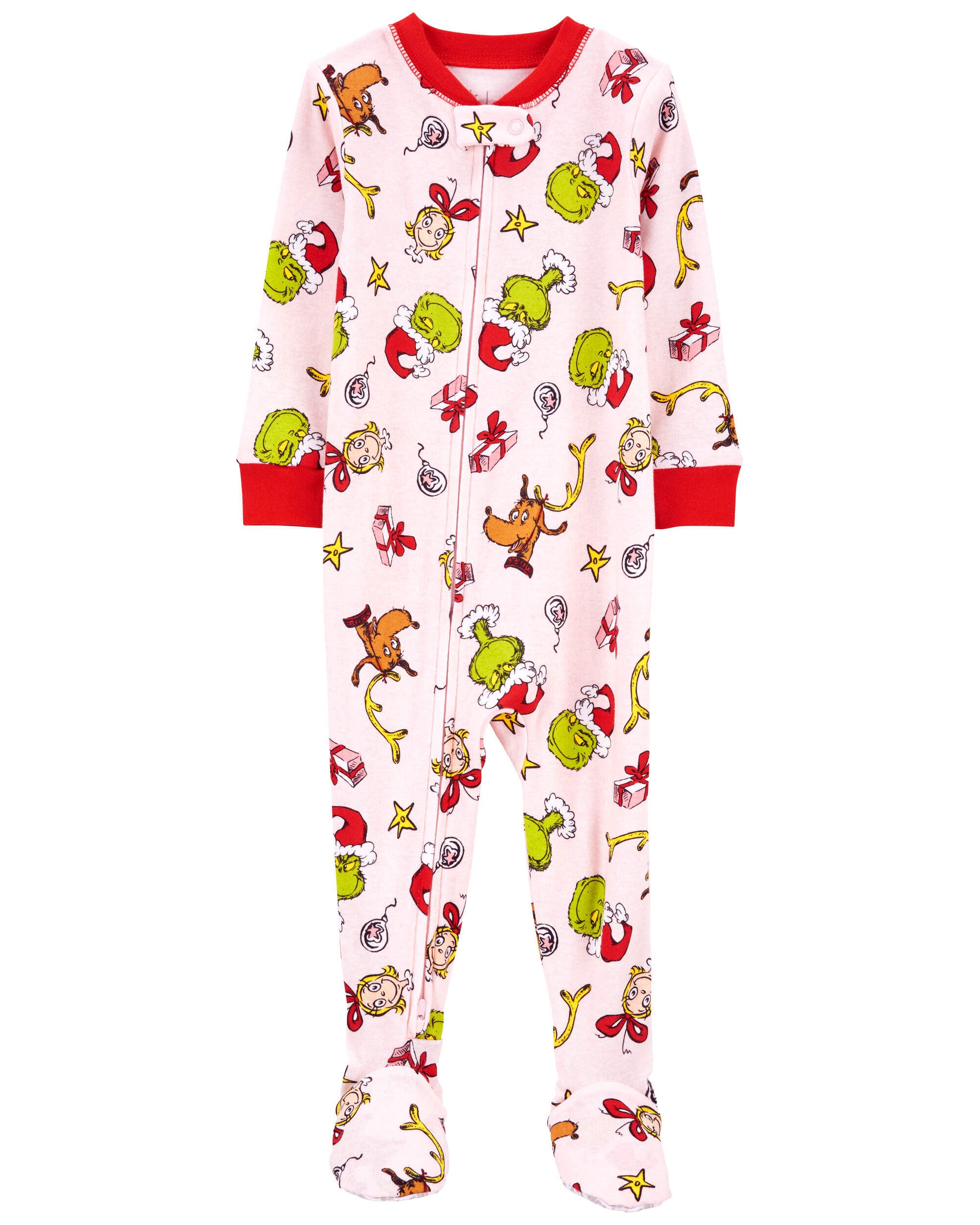 Baby 1 Piece Christmas Grinch 100 Cotton Footie Pajamas Carter s Carter s