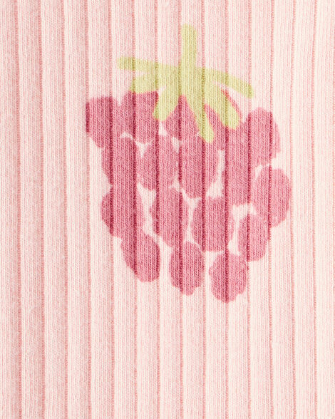 Product image 3 of Baby Girl Raspberry Print Cotton Pull-On Pants - Pink