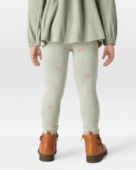  Product image 2 of Toddler Floral Stretch Leggings - Green