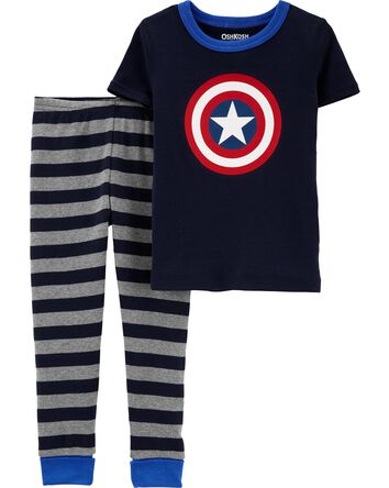 Toddler 2-Piece Captain America 100% Snug Fit Cotton Pajamas