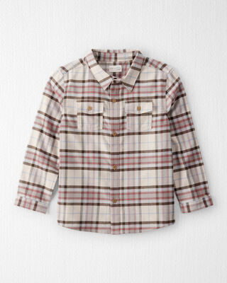 Boys Western Plaid Cotton Long-Sleeve Button-Down Shirt - Plaid