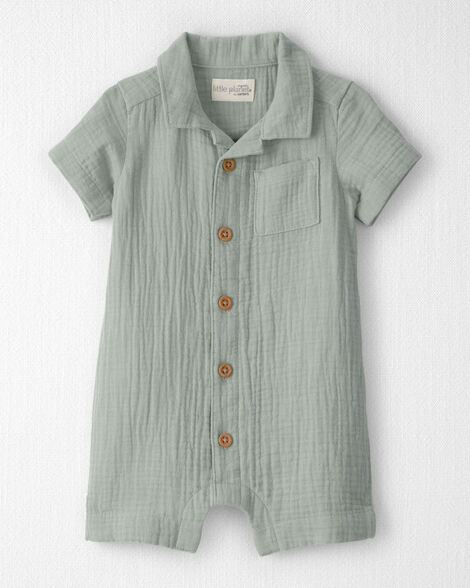 Baby Boy Organic Cotton Gauze Romper