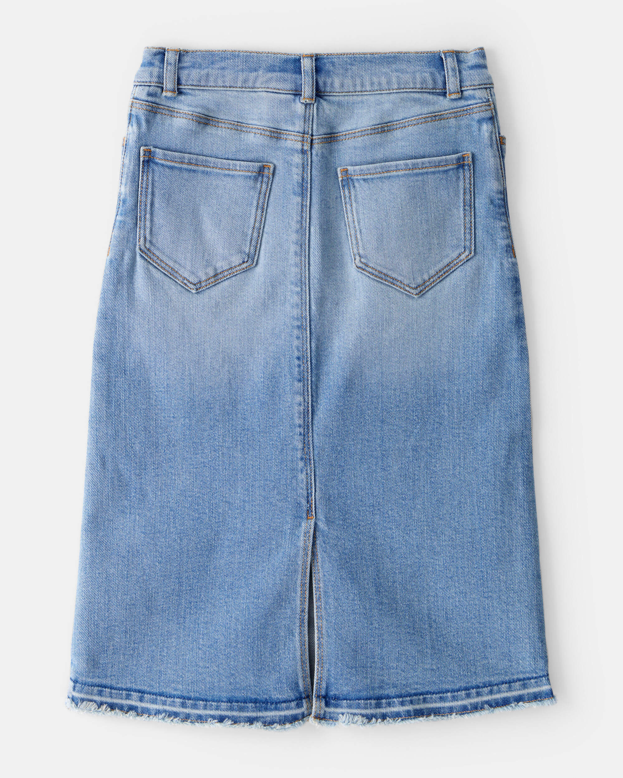 Girls Denim Midi Skirt - Blue