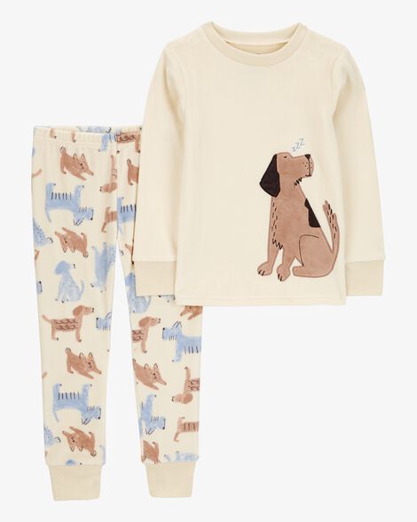 Product image 1 of Toddler 2-Piece Dog Fleece Pajama Set