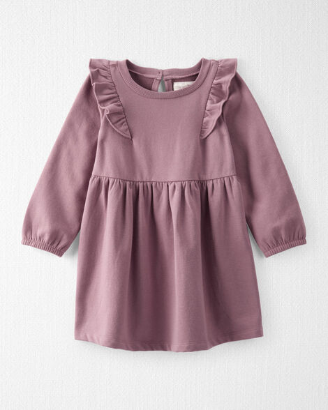  Product image 1 of Toddler Long-Sleeve Ruffle Dress Made with Organic Cotton in Desert Mauve