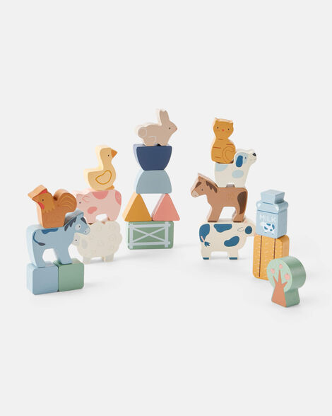 farm animals wooden activity toy set