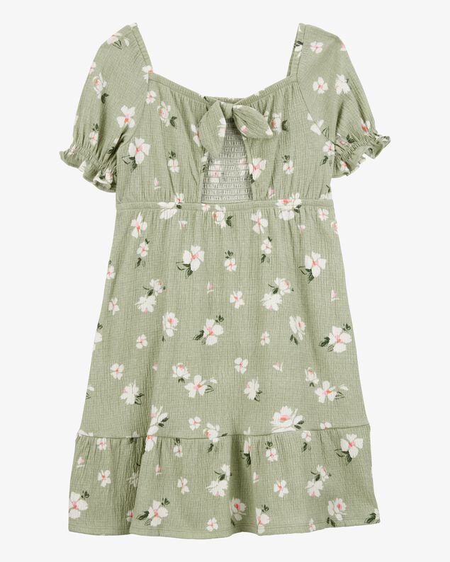 Product image 2 of Kid Smocked Floral Dress- Green