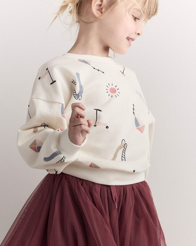 Product image 2 of Toddler Dolman-Sleeve Sweatshirt in Park Day Print - Cream