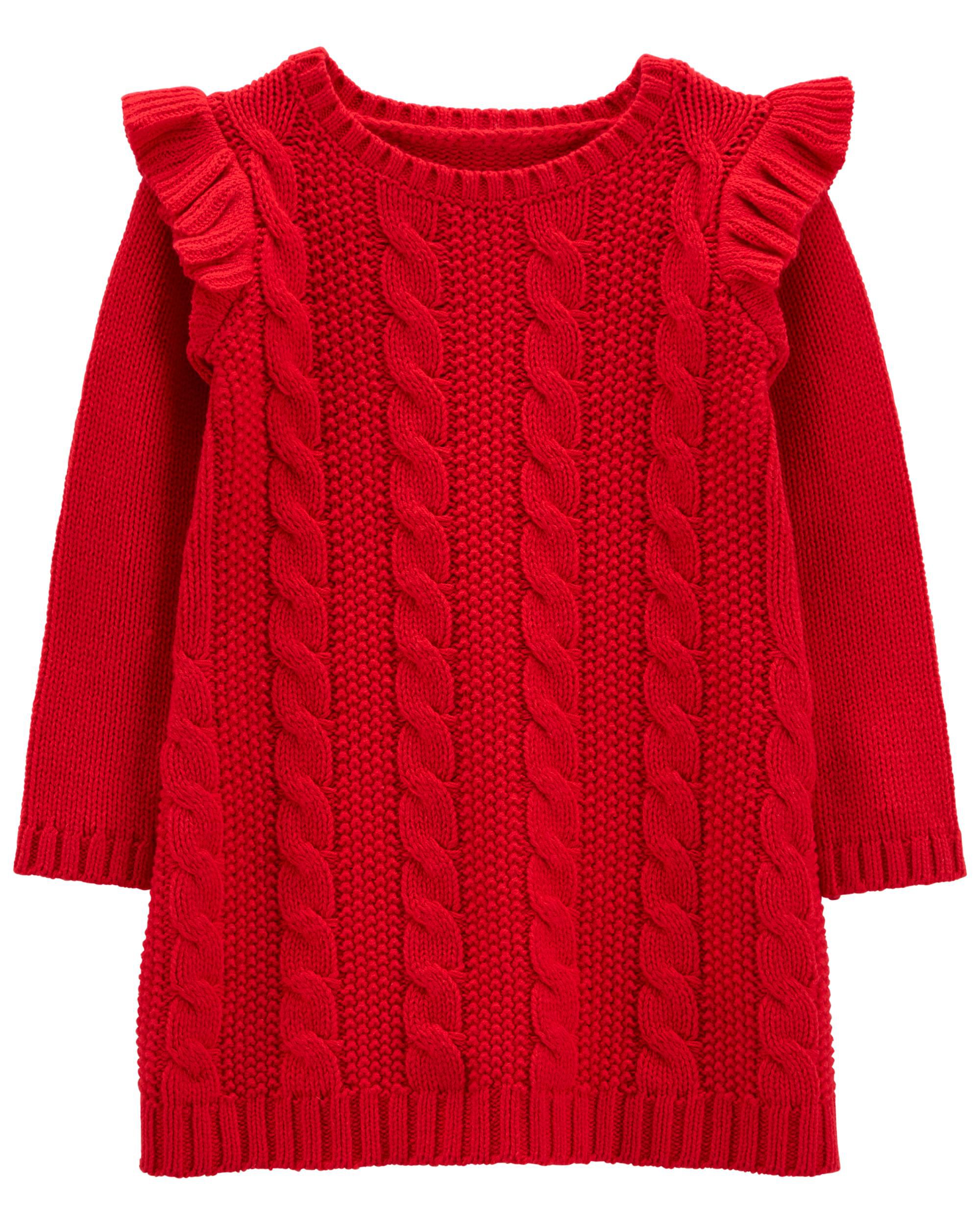 Toddler cable knit sweater dress top