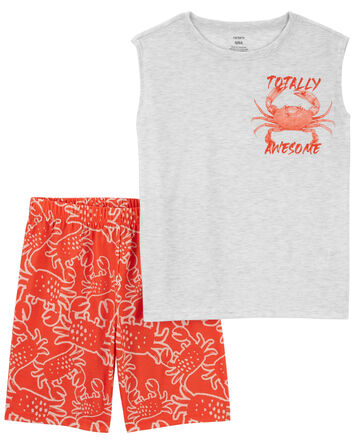 Kid 2-Piece Crab Loose Fit Pajama Set