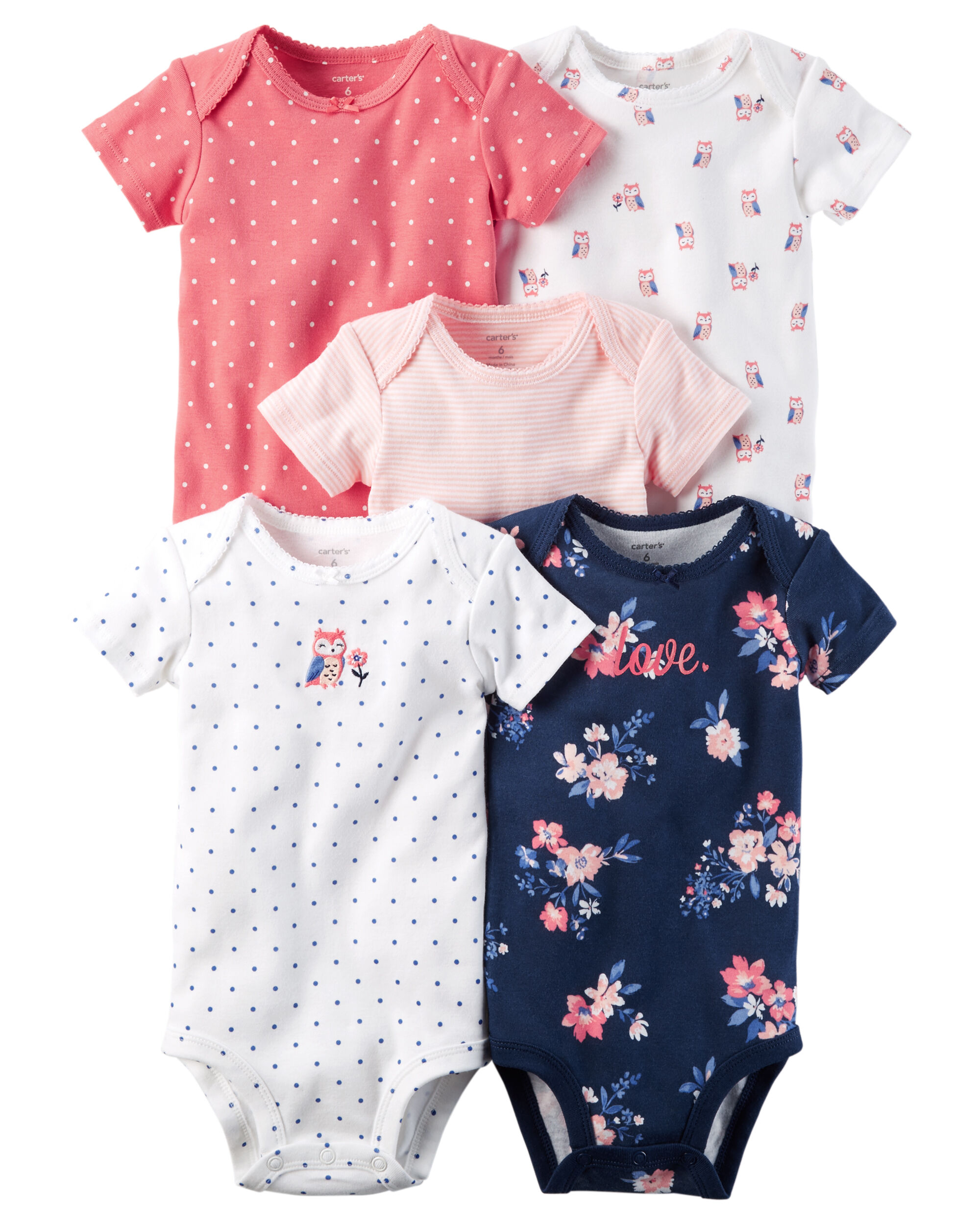 Baby Girl One Piece Bodysuits | Carter's | Free Shipping