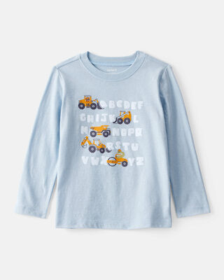Toddler Boy Pasta Print 100% Cotton Long-Sleeve 4-Piece Pajamas - Blue