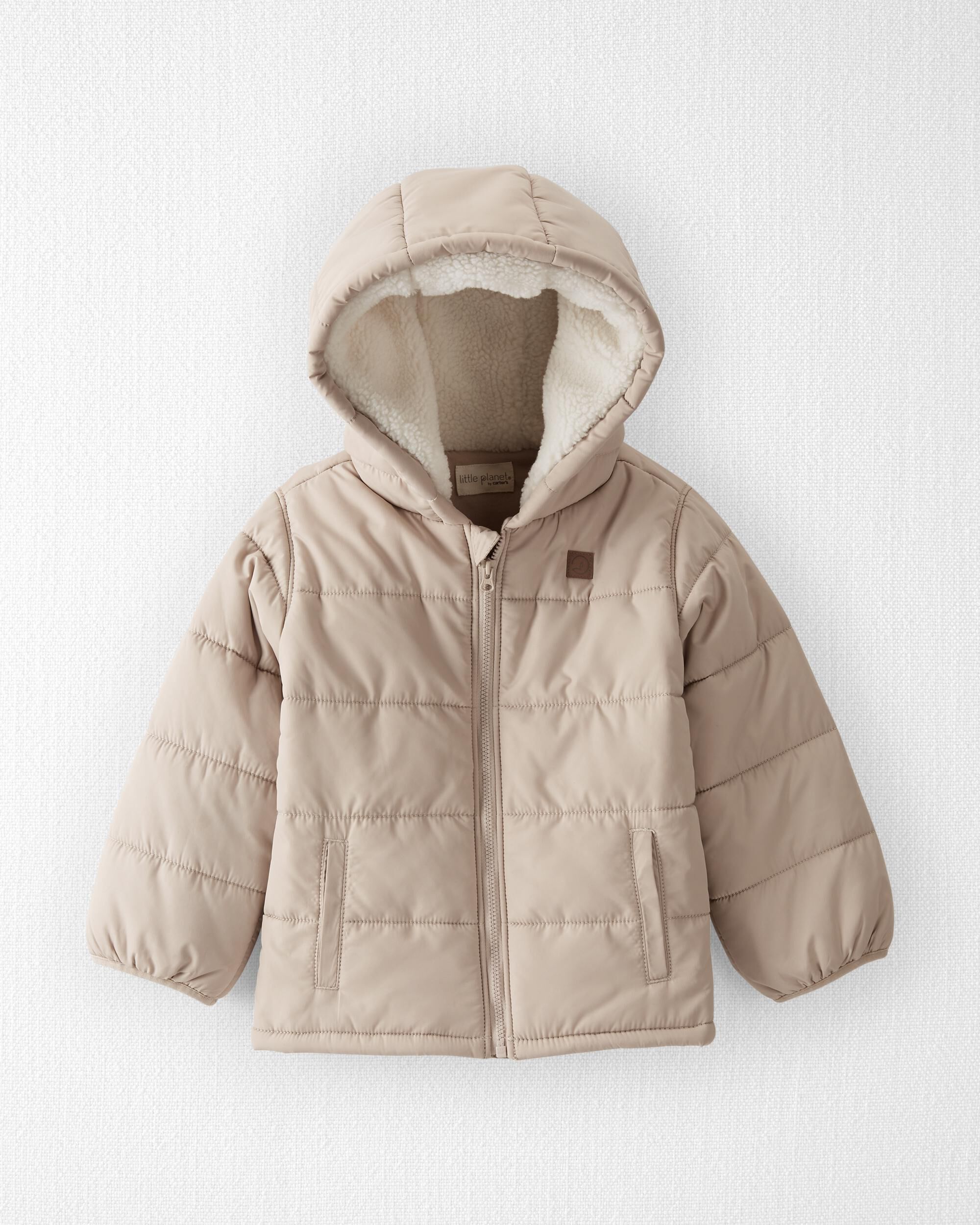 Toddler Recycled Puffer Jacket in Tan Little Planet Carter s