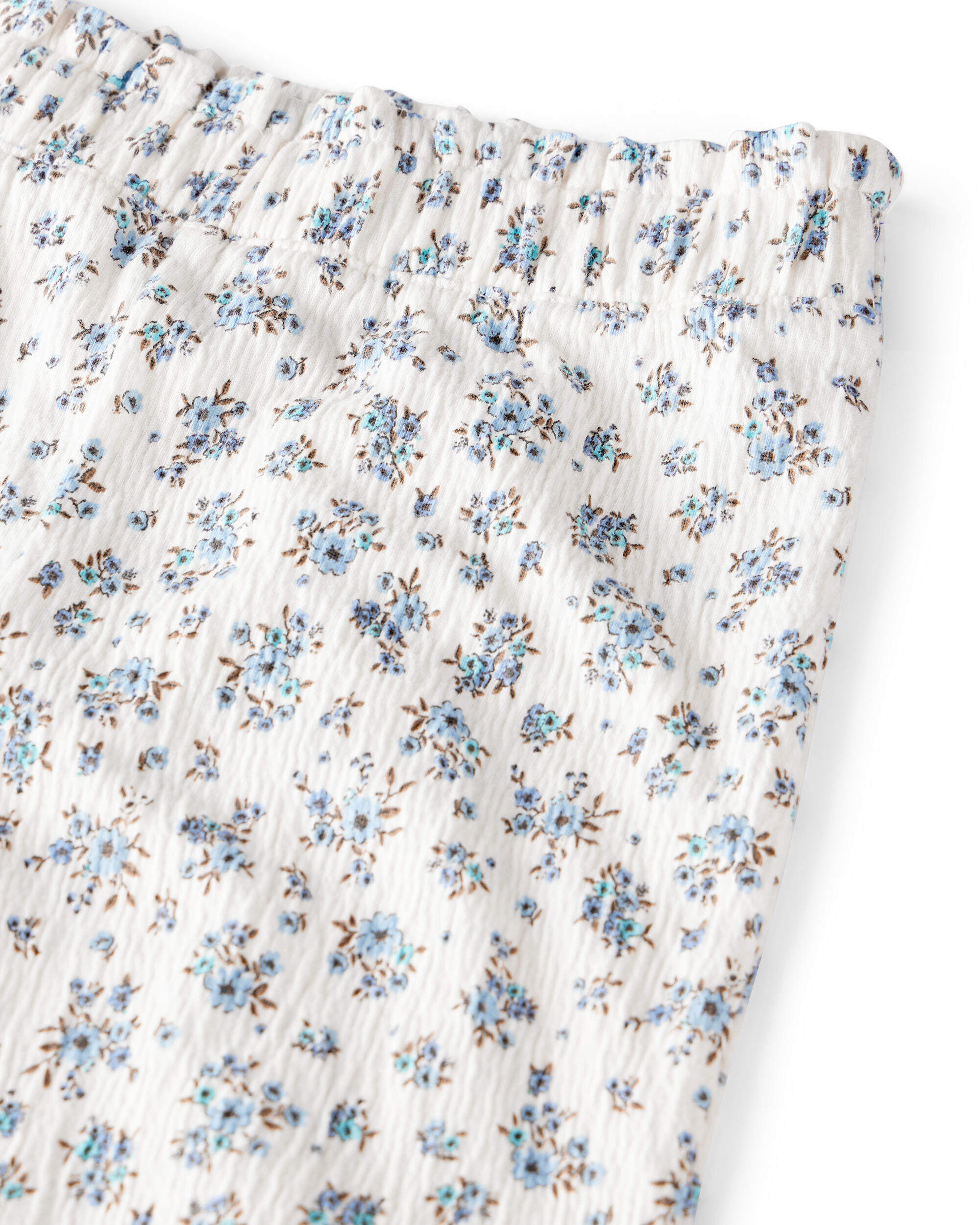 Toddler Girl 2-Piece Organic Cotton Crinkled Knit Set BlueMist Bloom Print