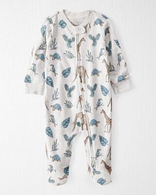 Product image 1 of Baby Organic Cotton Safari-Print Sleep & Play Pajamas