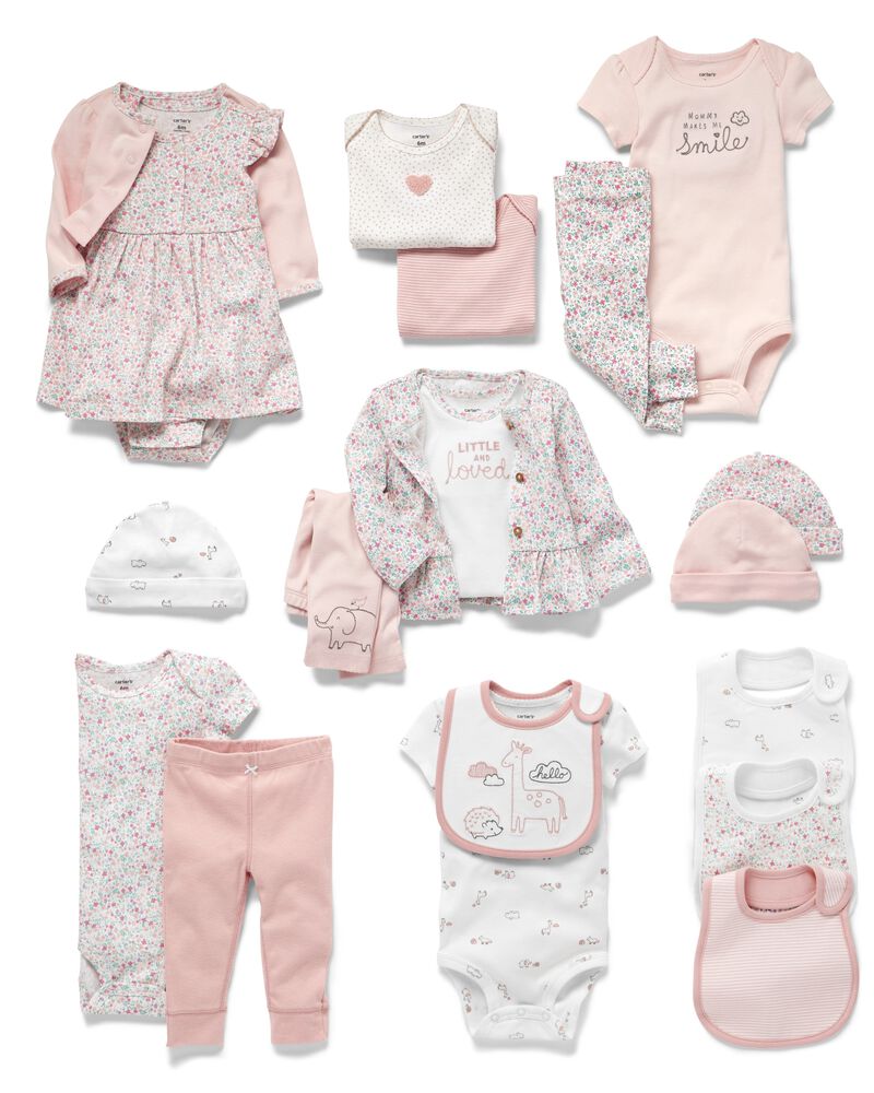 19 Piece Pink Little Baby Basics Gift Box Carters Com