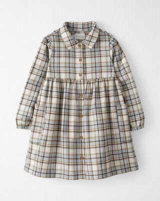 Product image 1 of Toddler Organic Cotton Herringbone Plaid Button-Front Dress