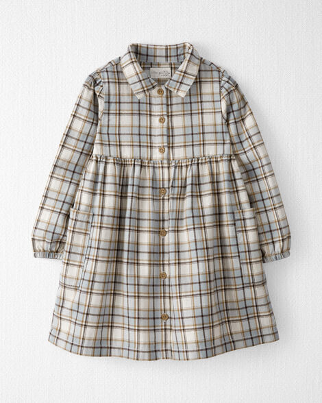  Product image 1 of Toddler Organic Cotton Herringbone Plaid Button-Front Dress