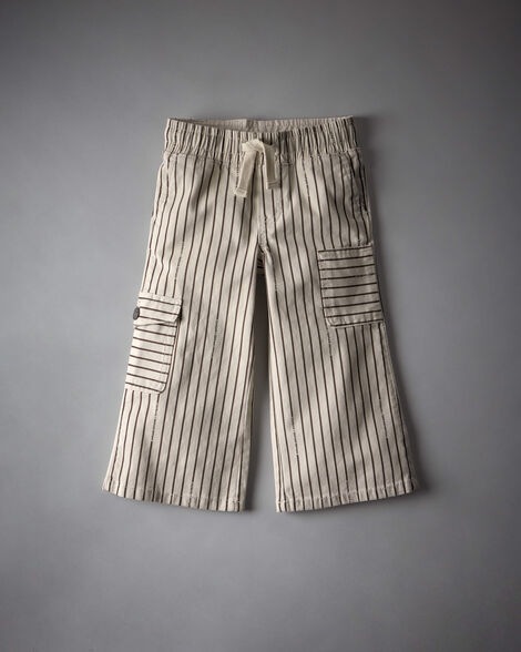 OshKosh x Sergio Hudson Hickory-Striped Wide Leg Cargo Pants
