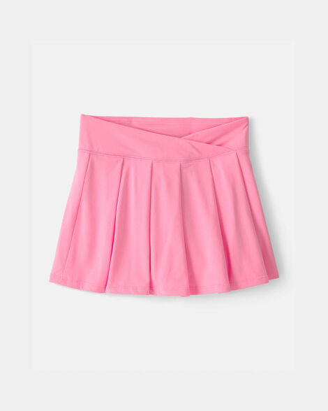 girls pleated active skort - pink