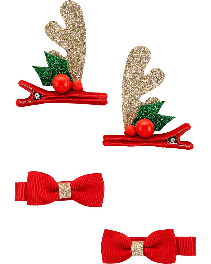 4 Pack Christmas Hair Clips Carters Com
